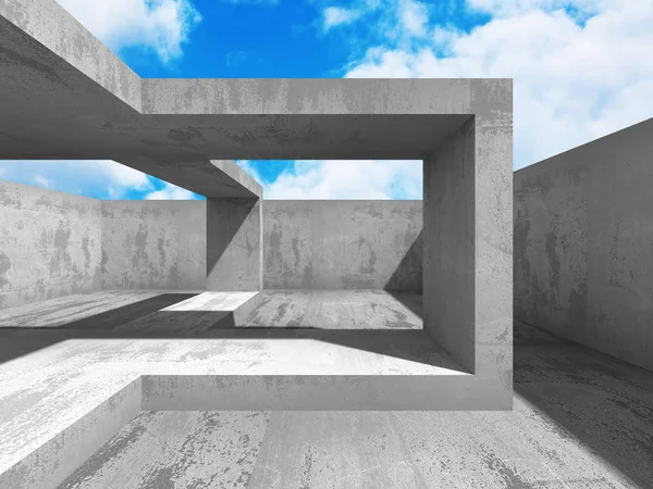 Bulutlu gökyüzü üzerinde beton mimari 