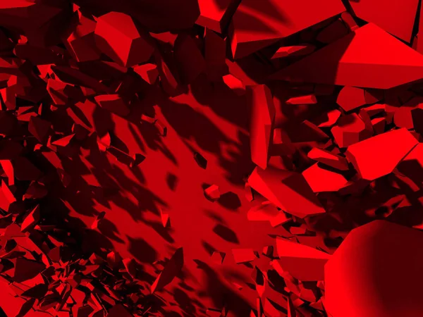 Червоні хаотичні фрагменти стіни — стокове фото