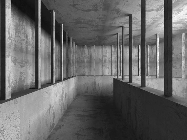 Dark empty concrete basement