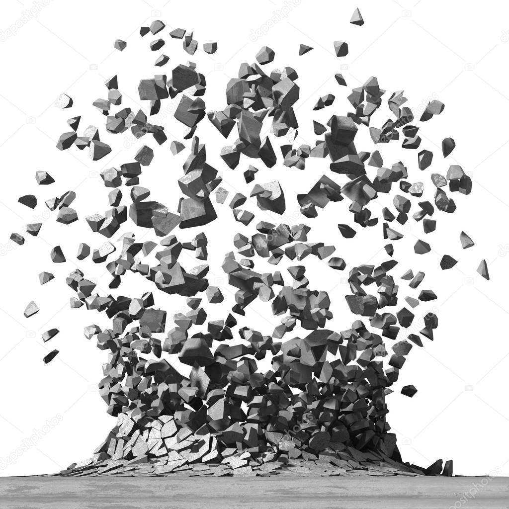 Concrete surface explosion