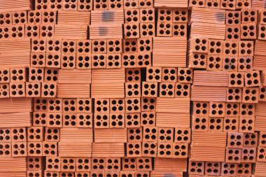 Kırmızı tuğla yatay düzensiz akışının büyük