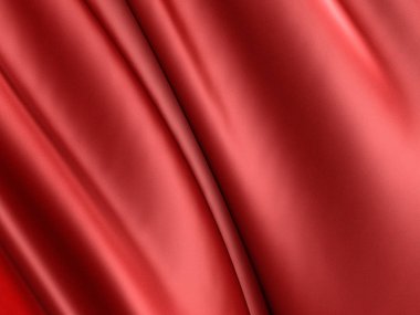 Kırmızı ipek dalgalı kumaş 