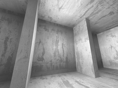 Karanlık beton boş oda