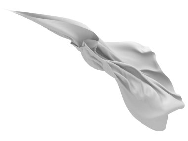 Uçan beyaz ipek kumaş