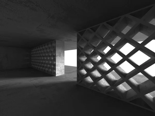 빈 어두운 콘크리트 룸 인테리어 — 스톡 사진