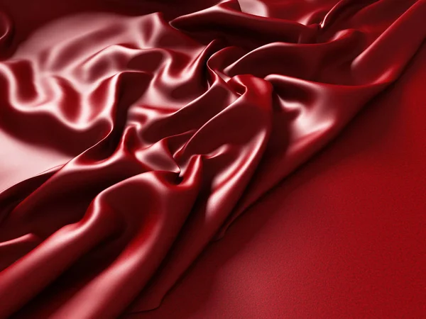 Red fabric silk folds texture — Stock Photo, Image