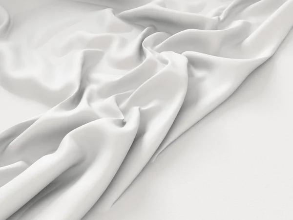 Pano de tecido branco enrugado — Fotografia de Stock