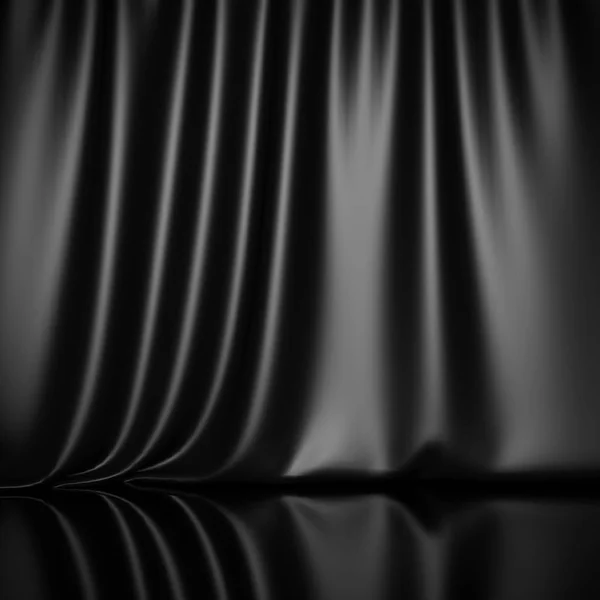Black silk curtain — Stock Photo, Image