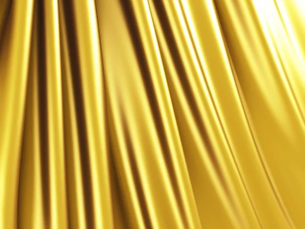 Liso elegante tecido de seda de ouro — Fotografia de Stock