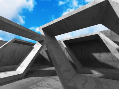 Bulutlu gökyüzü üzerinde beton mimari
