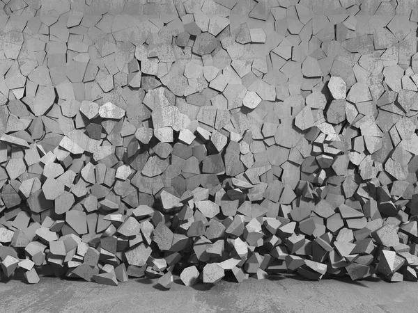 Fragmentos caóticos de hormigón de pared de destrucción — Foto de Stock