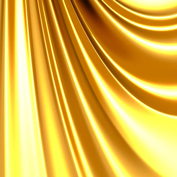 金色の豪華なサテン布 — ストック写真