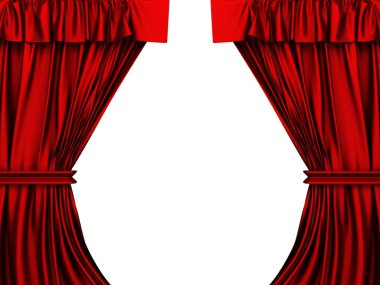 Kırmızı lüks saten perdelik