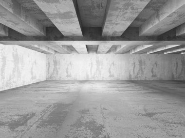 Karanlık boş beton bodrum katında