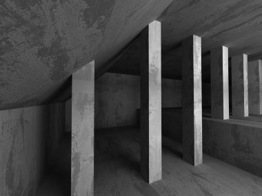 Beton boş karanlık oda