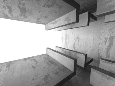 Oda karanlık beton duvarlar