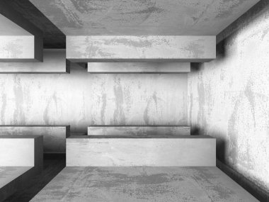Boş oda beton mimarisi