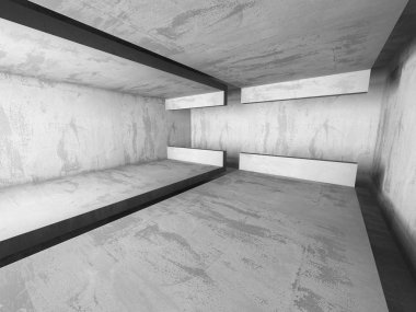 Boş oda beton mimarisi
