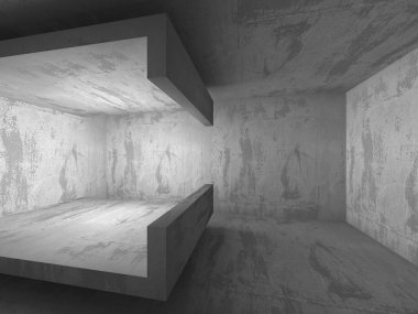 Karanlık beton boş oda