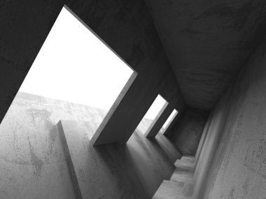 Boş oda beton mimarisi