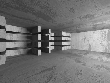 Karanlık beton boş oda