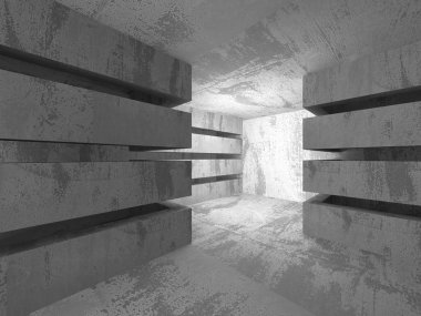 boş karanlık beton odası iç 