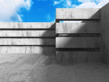 Bulutlu gökyüzü üzerinde beton mimari 