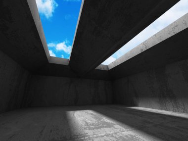 Bulutlu gökyüzü üzerinde beton mimari 