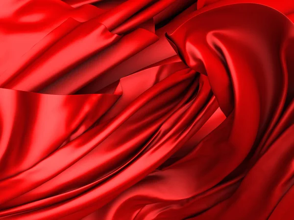 Красный шелк со складками — стоковое фото