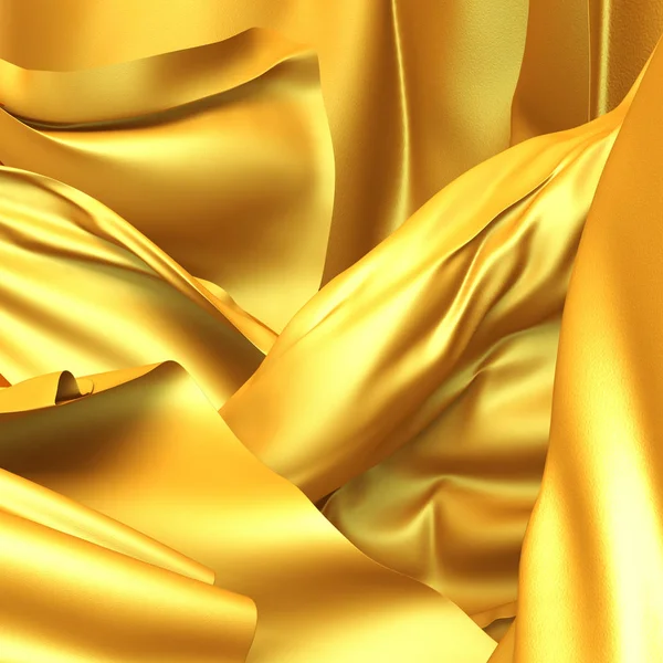 Beautiful gold silk waves — Stock Photo, Image