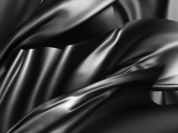 Panno di raso di seta nero — Foto Stock