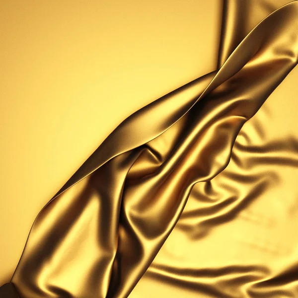 Smooth golden silk cloth — Stock Photo, Image