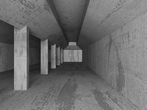 Betonová architektura temné místnosti — Stock fotografie