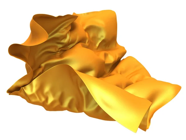 Flying golden luxury satin cloth — Stock Photo, Image