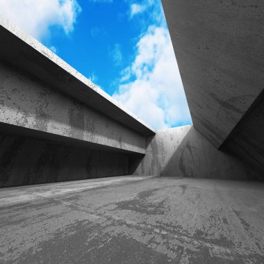 Bulutlu gökyüzü ile Beton İnşaat