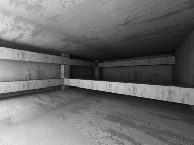 Beton duvarlar ile karanlık Bodrum