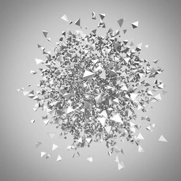 Explosie van zilver deeltjes — Stockfoto
