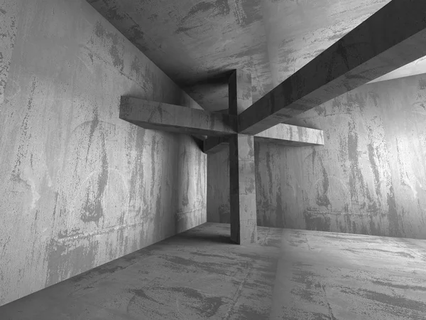 Σκοτεινό υπόγειο, με τοίχους από μπετόν — Φωτογραφία Αρχείου