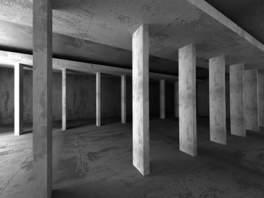 Boş karanlık beton Oda