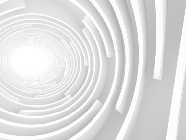 Beyaz fütüristik tünel duvar