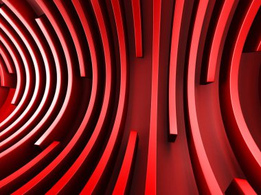 Kırmızı fütüristik tünel duvar