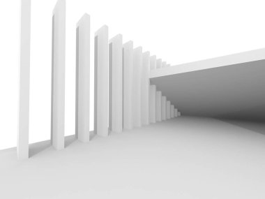 Boş beyaz fütüristik Oda