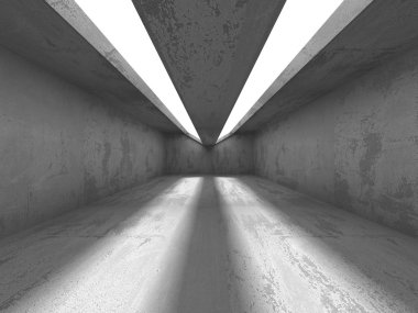 Karanlık beton boş oda 
