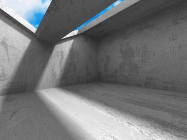 Bulutlu gökyüzü üzerinde beton mimari 