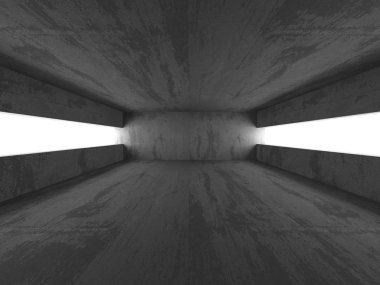 Karanlık beton boş oda