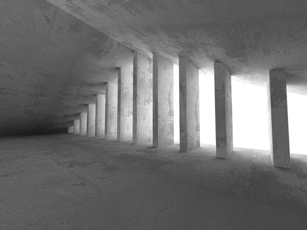 Tmavý prázdný betonové suterénní místnosti — Stock fotografie
