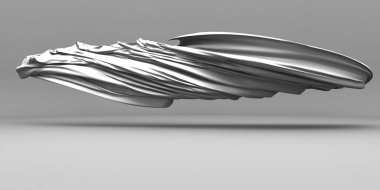 Uçan beyaz ipek kumaş kıvrımları ile