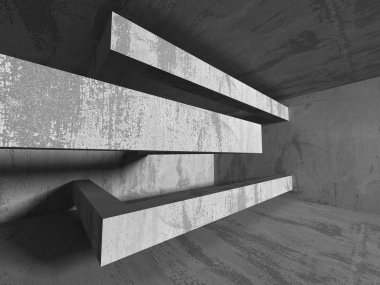 Karanlık boş oda. Beton paslı duvarlar. 