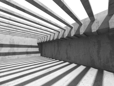 Karanlık boş oda. Beton paslı duvarlar. 