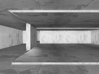 Karanlık boş oda. Beton paslı duvarlar. 